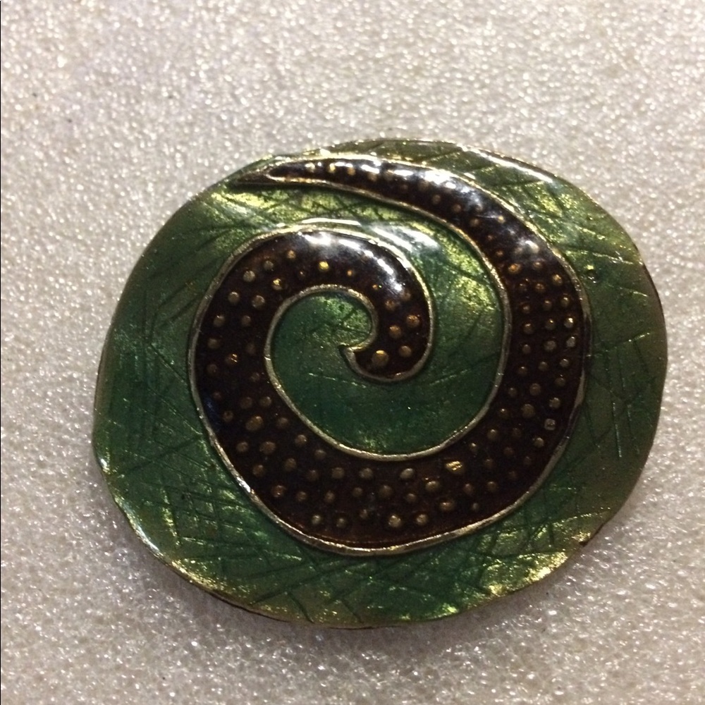 Vintage enamel large pendant